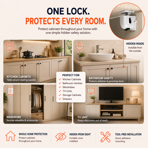 Invisible Magnetic Cabinet & Drawer Lock image 4