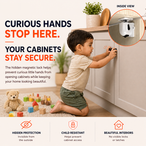 Invisible Magnetic Cabinet & Drawer Lock image 5